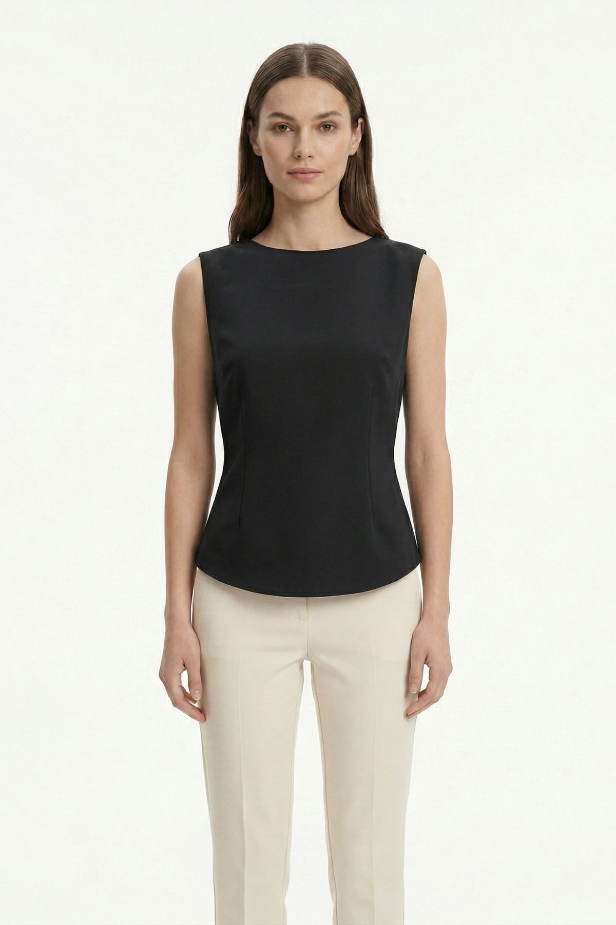 Siyah Vatkalı Bisiklet Yaka Bluz 2820 - RAYS