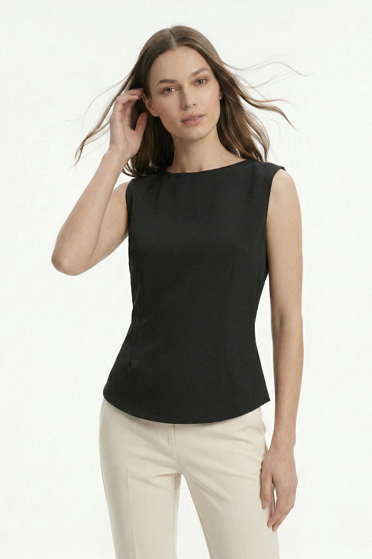 Siyah Vatkalı Bisiklet Yaka Bluz 2820 - RAYS