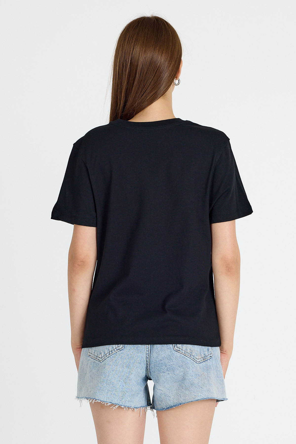 Siyah Yazı Baskılı Oversize Tişört 6462 - 5