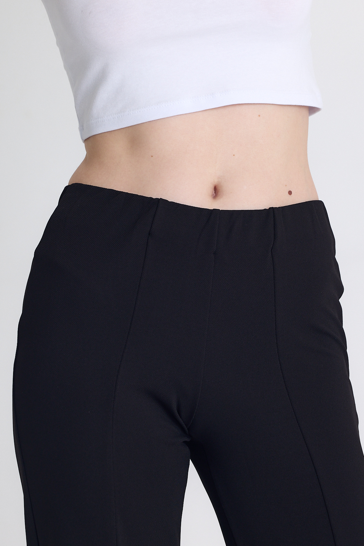 Siyah Yüksek Bel Dikiş Detaylı Tayt Pantolon 1002 - 4