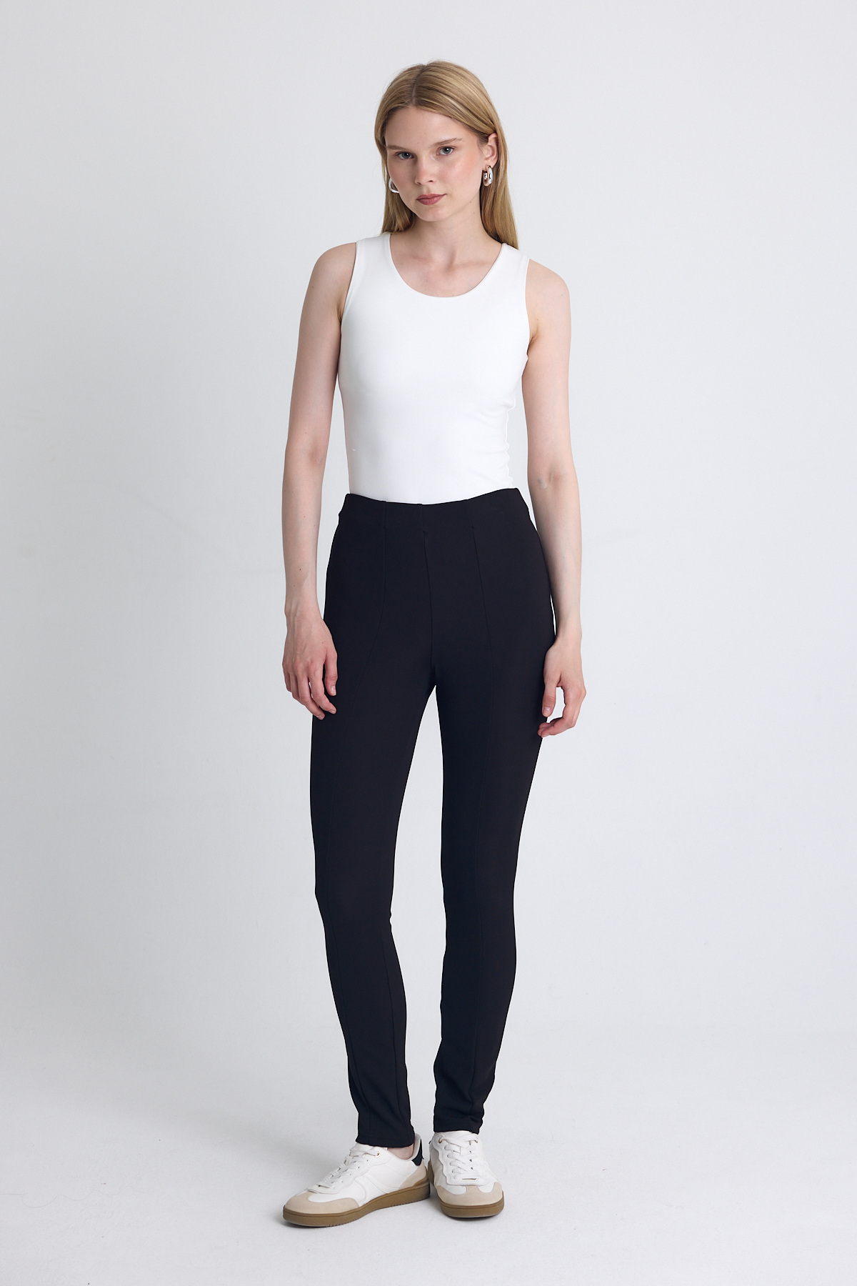 Siyah Yüksek Bel İspanyol Paça Tayt 1000 - 6