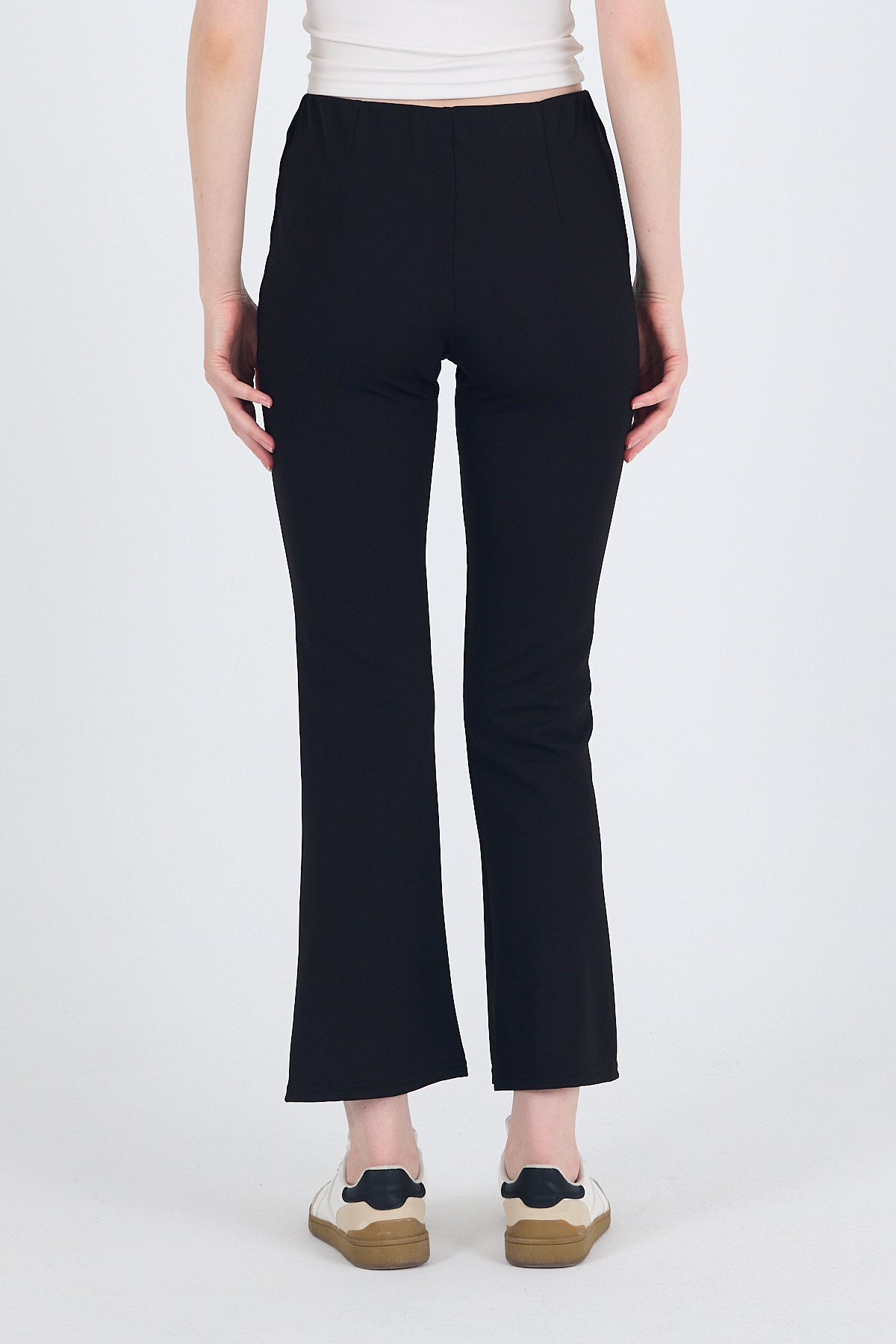 Siyah Yüksek Bel İspanyol Paça Tayt 1001 - 5