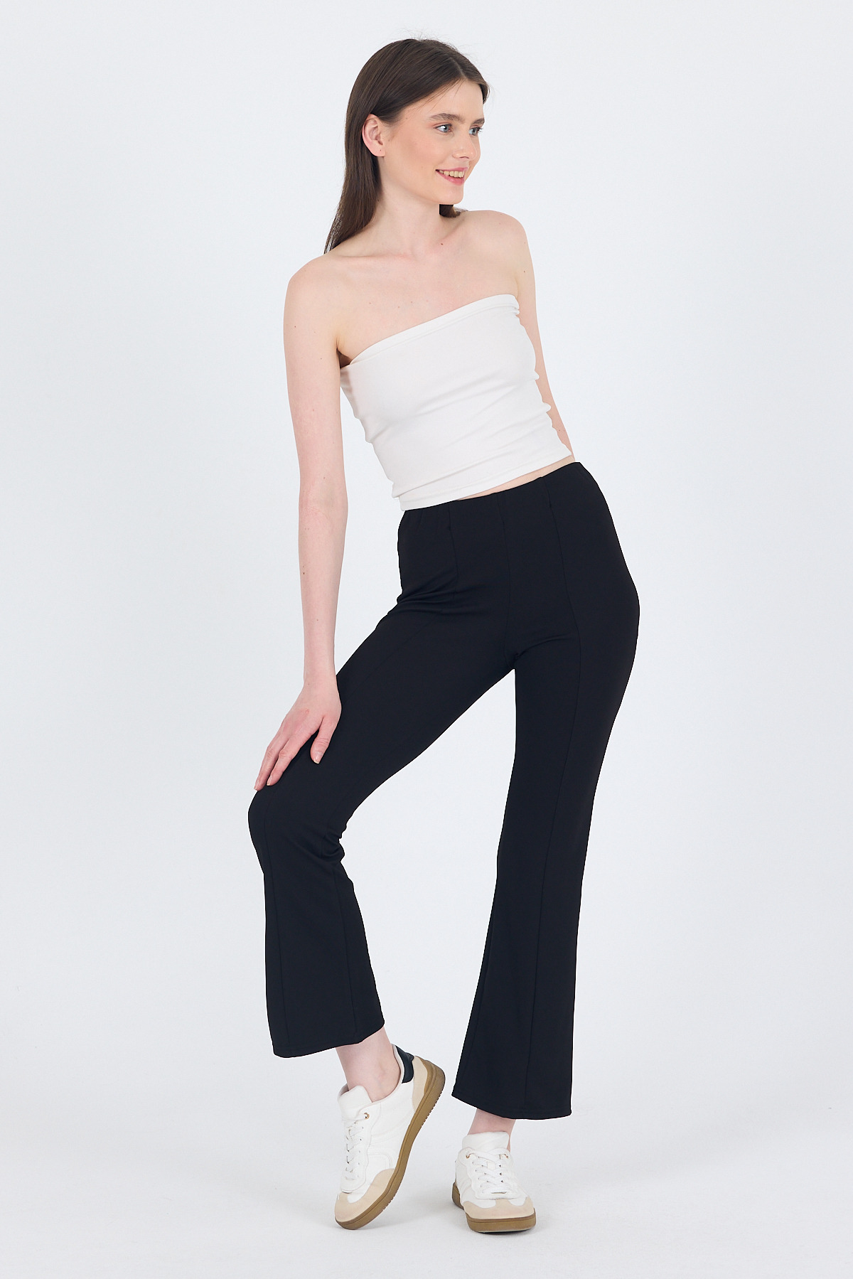 Siyah Yüksek Bel İspanyol Paça Tayt 1001 - RAYS