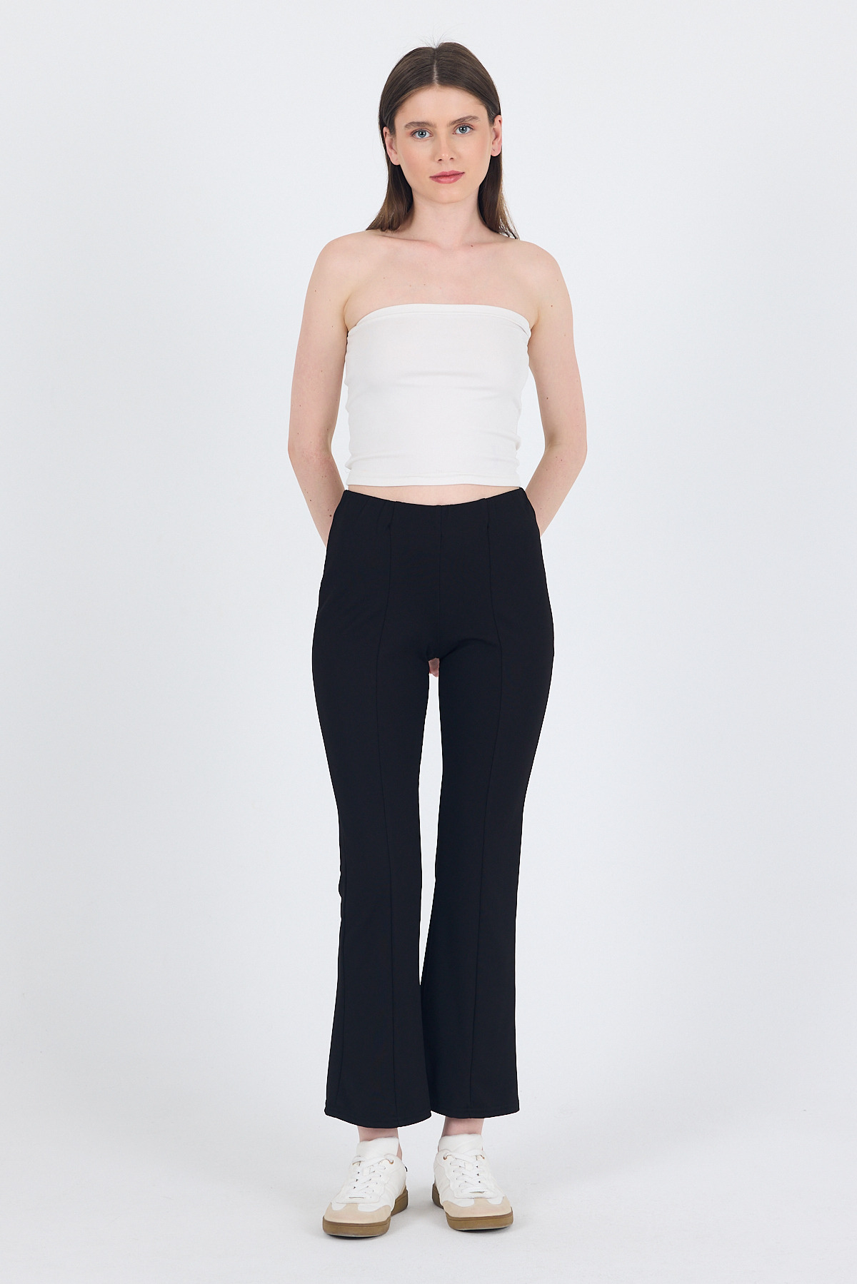 Siyah Yüksek Bel İspanyol Paça Tayt 1001 - RAYS