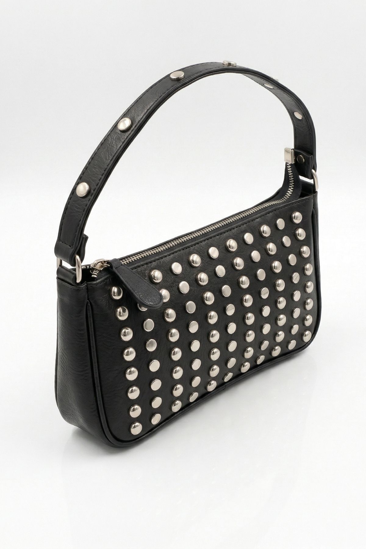 Siyah Zımbalı Oval Çanta 9231 - RAYS