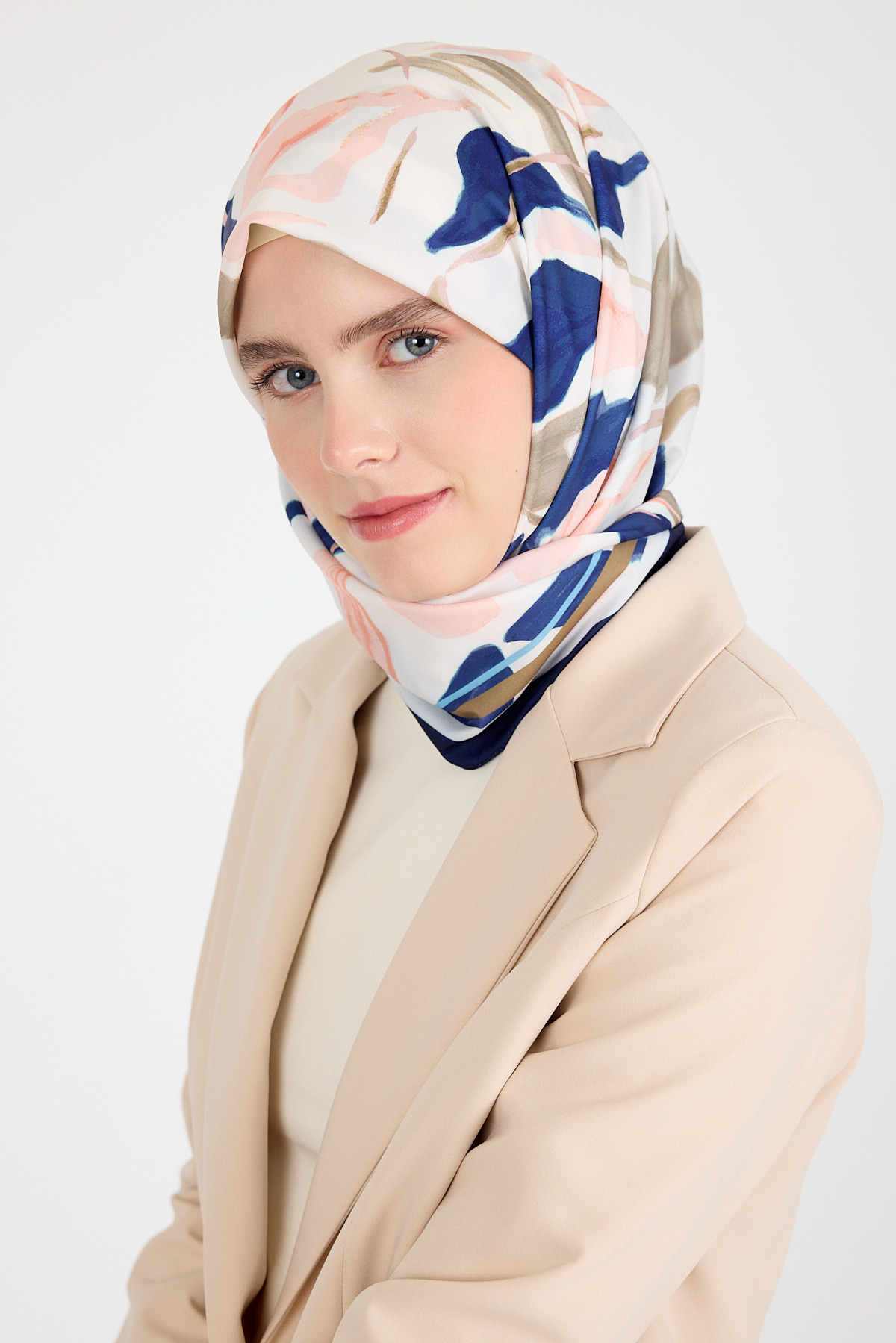 Somon Yaprak Desen Eşarp 3004 - 2