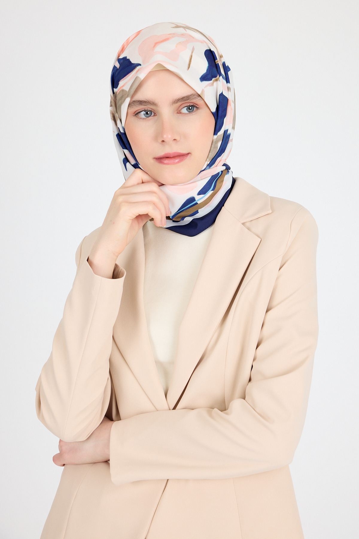 Somon Yaprak Desen Eşarp 3004 - 5