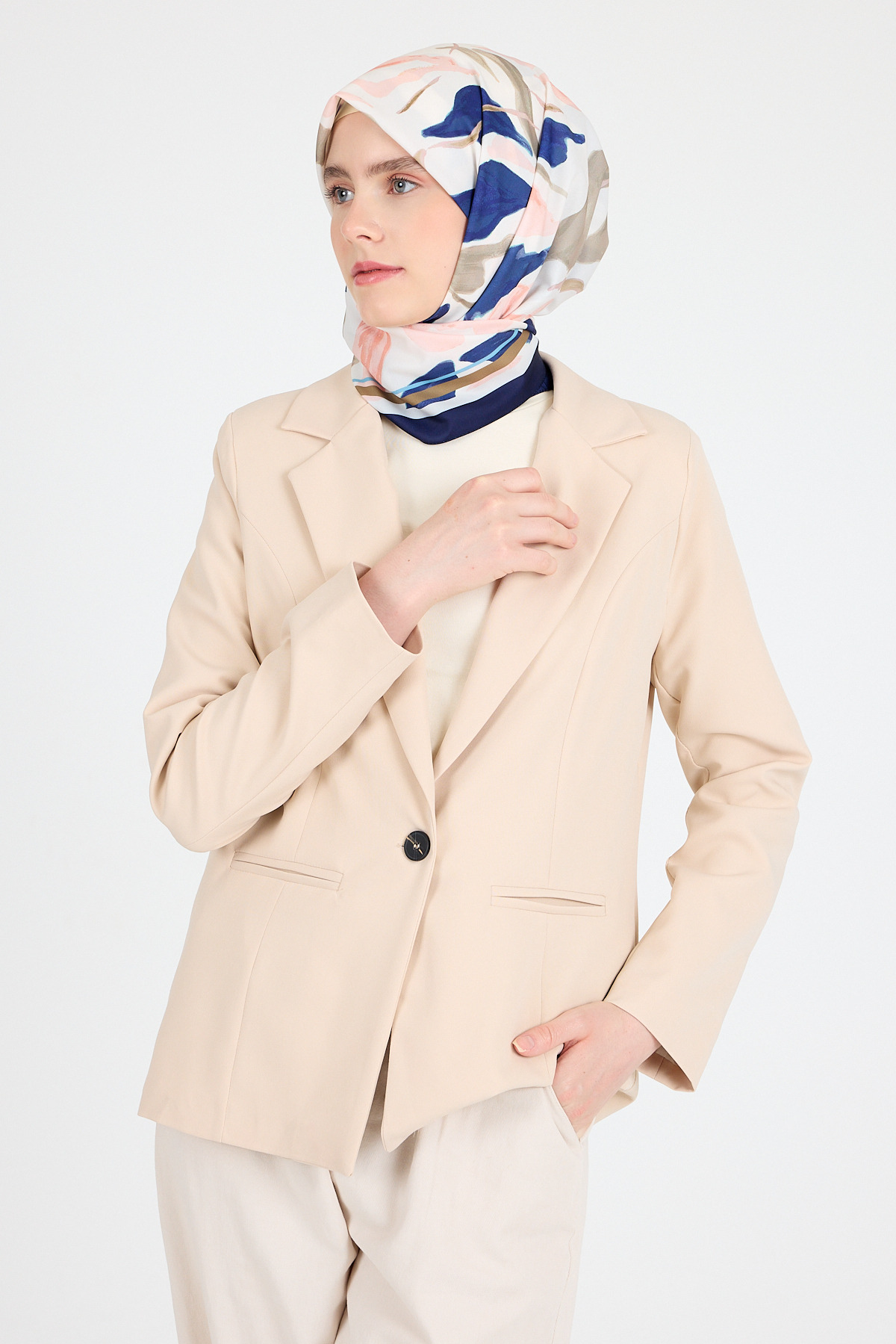 Somon Yaprak Desen Eşarp 3004 - 4