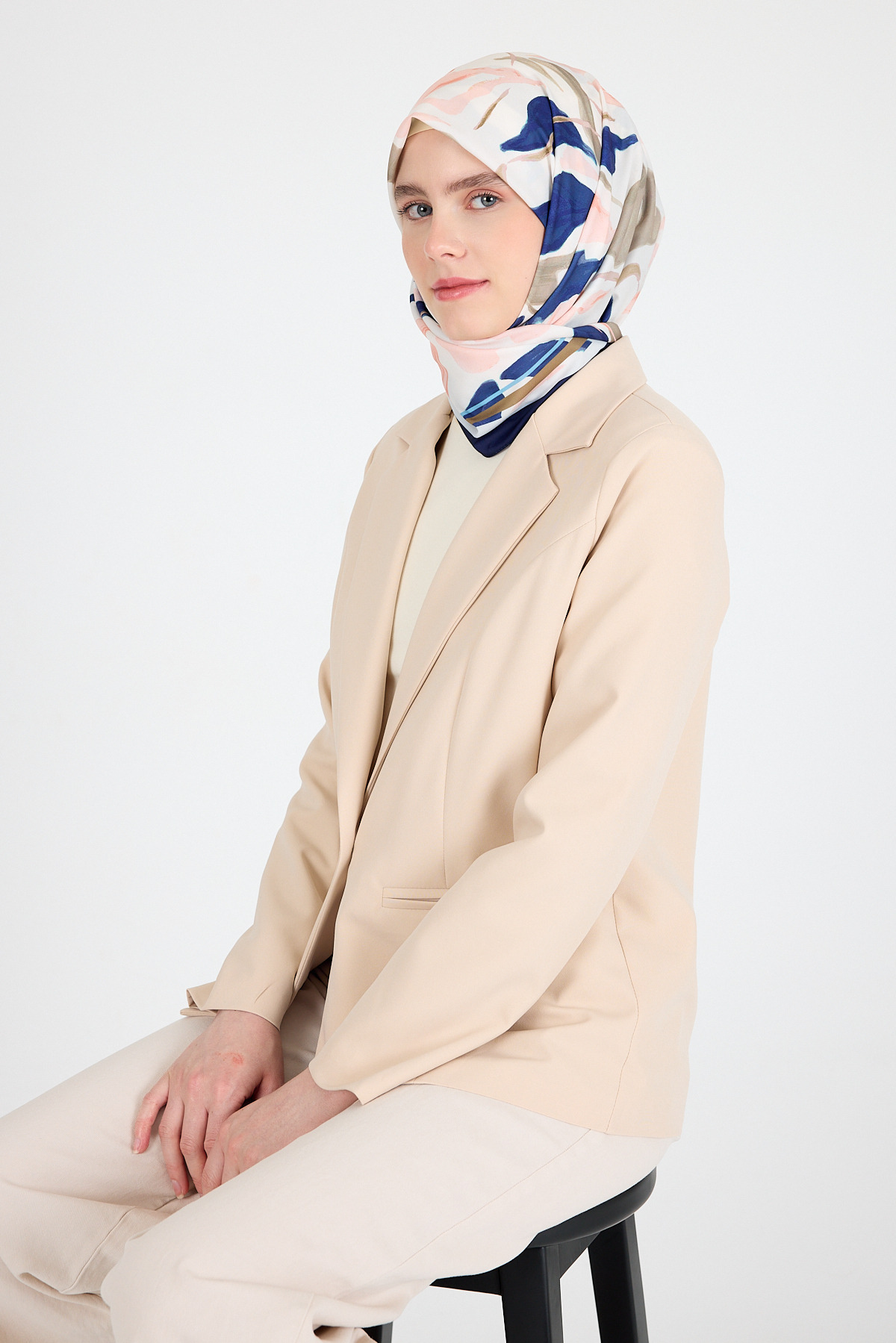 Somon Yaprak Desen Eşarp 3004 - 6