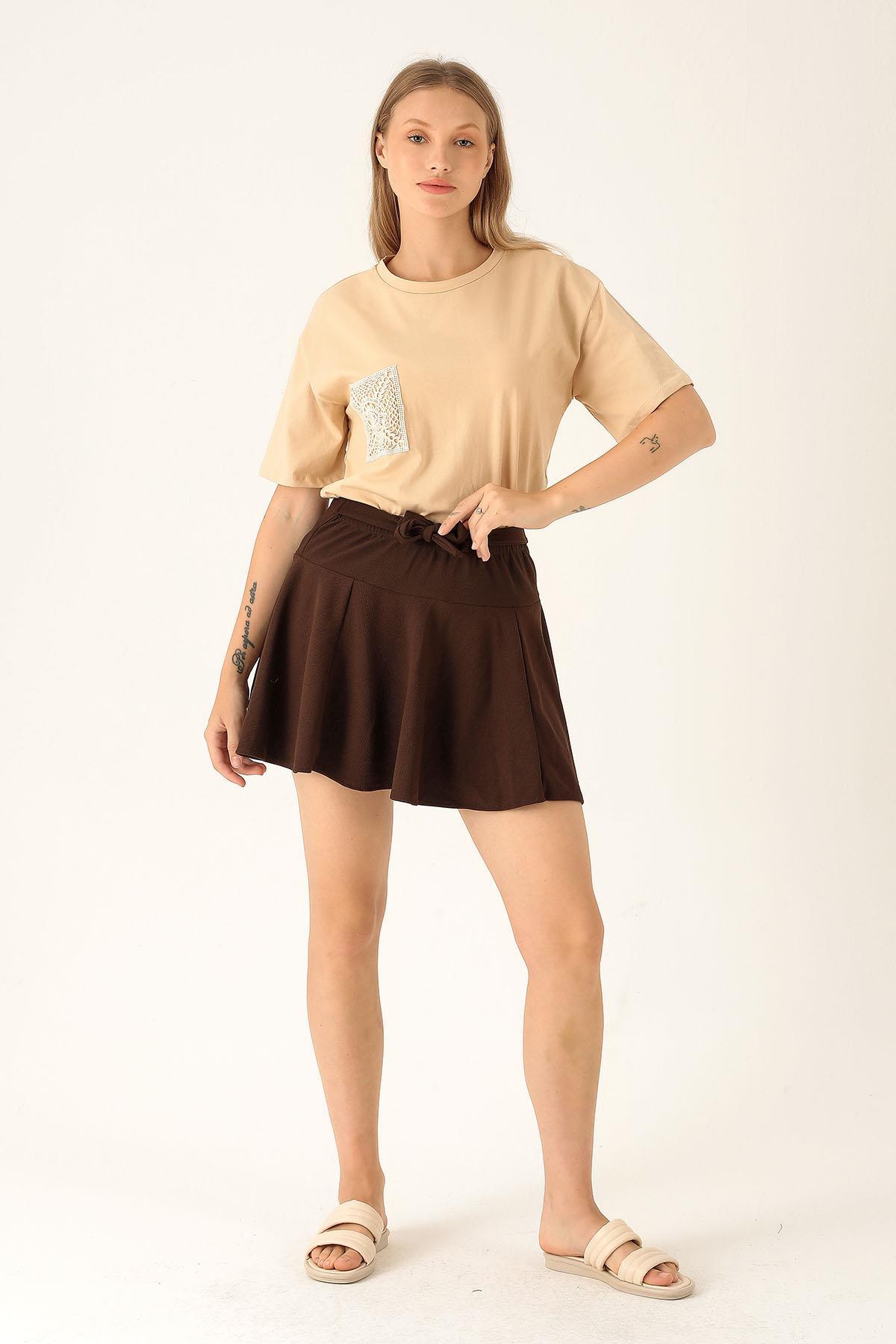 Şort Etek - 9003M Acı Kahve 