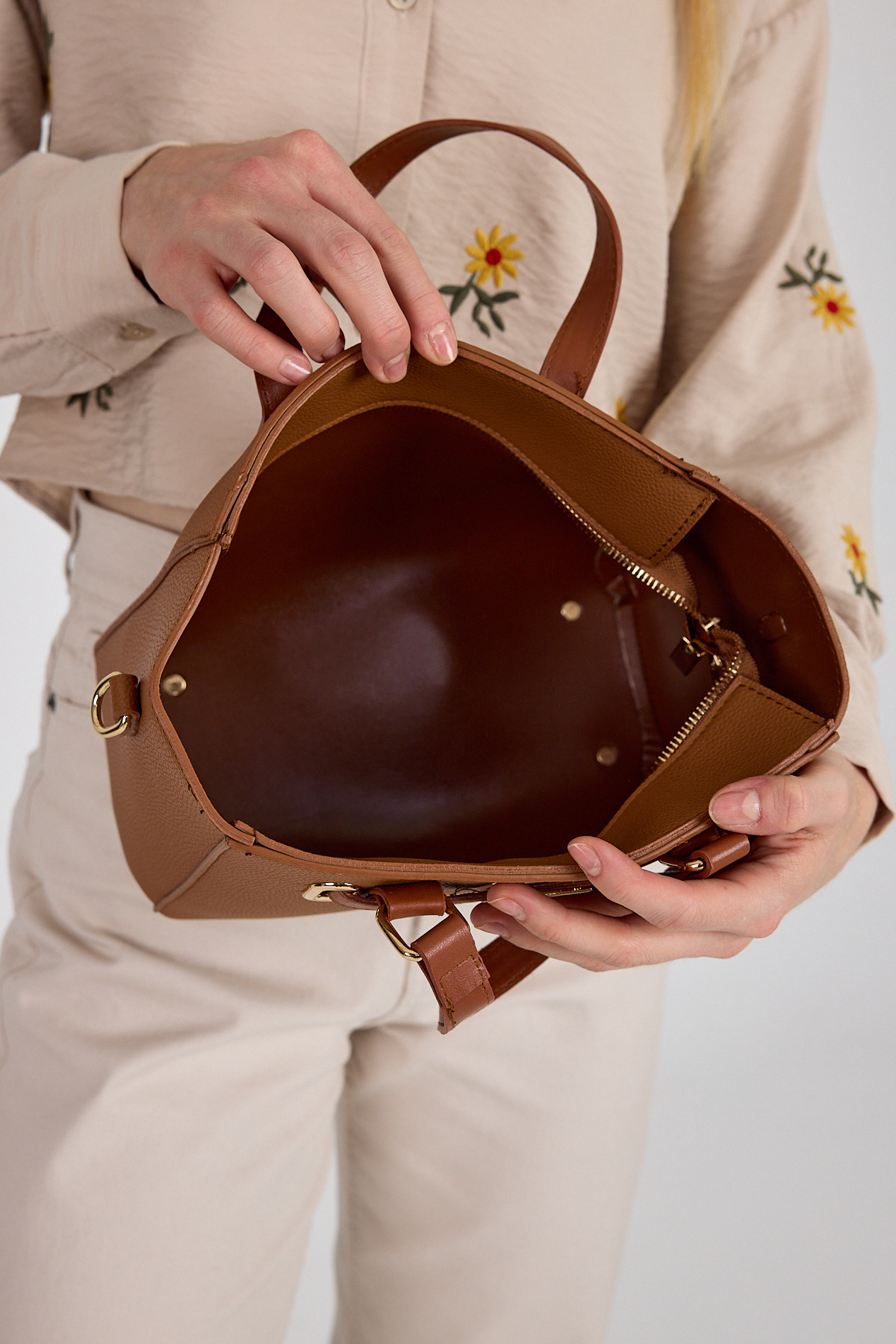 Taba Deri Görünümlü Omuz Çantası 3029 - RAYS