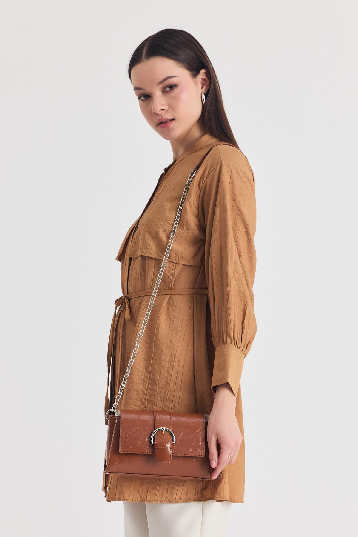 Taba Deri Görünümlüü Omuz Çantası 3023 - RAYS (1)