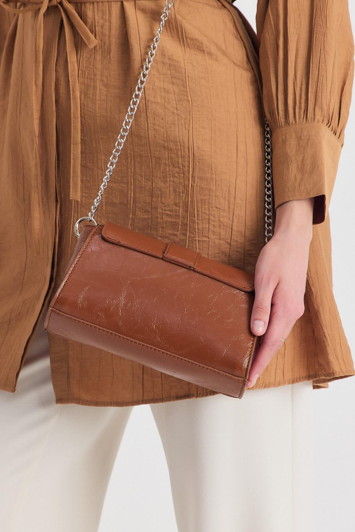 Taba Deri Görünümlüü Omuz Çantası 3023 - 4