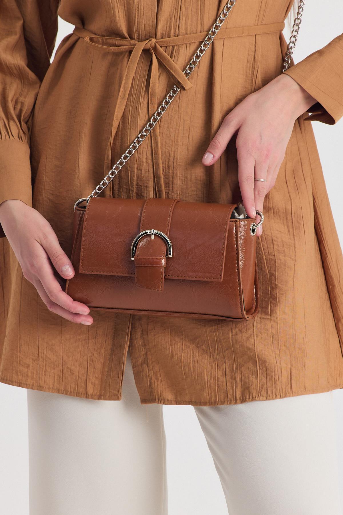 Taba Deri Görünümlüü Omuz Çantası 3023 - 7