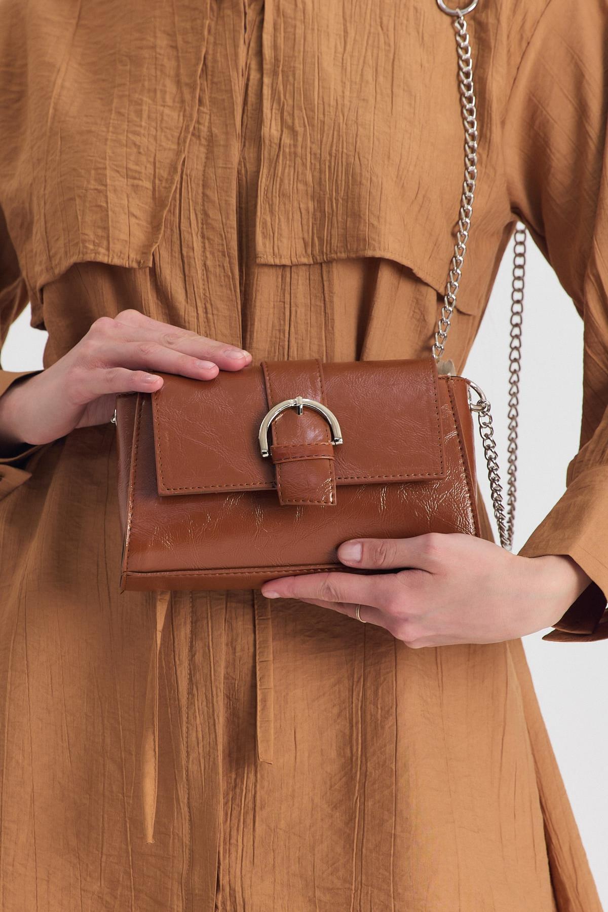 Taba Deri Görünümlüü Omuz Çantası 3023 - 6