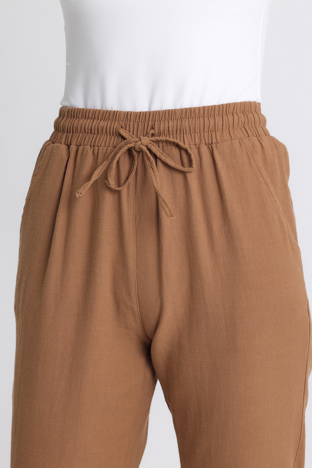 Taba Paça Püskül Detaylı Cepli Lastikli Pantolon 4228 - 4