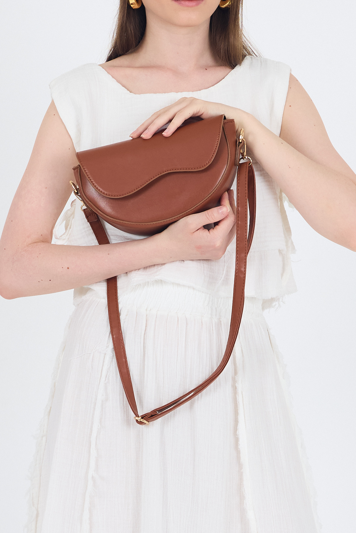 Taba Simetri Kapak Detaylı Omuz Çantası 3024 - 3