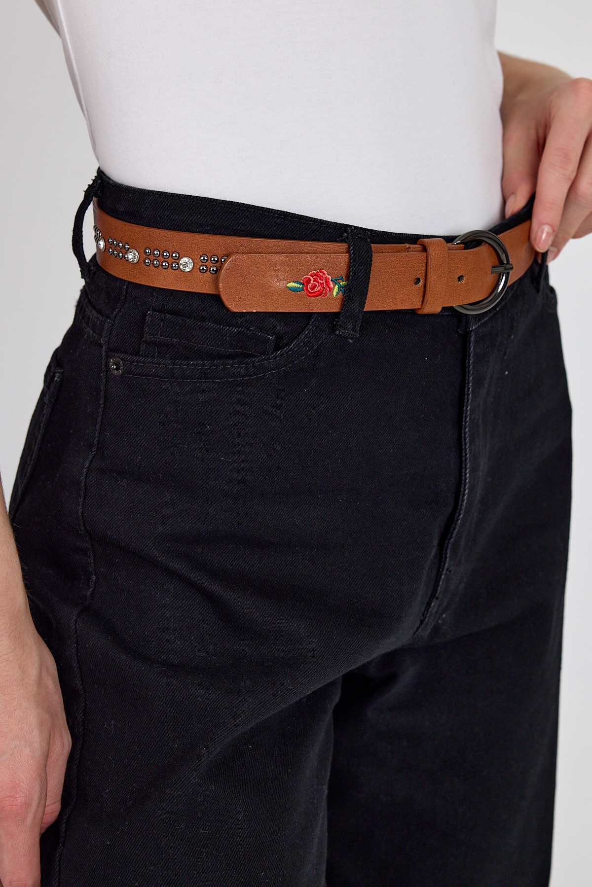 Taba Zımba ve Gül Nakışlı Kadın Kemer 420 - 2