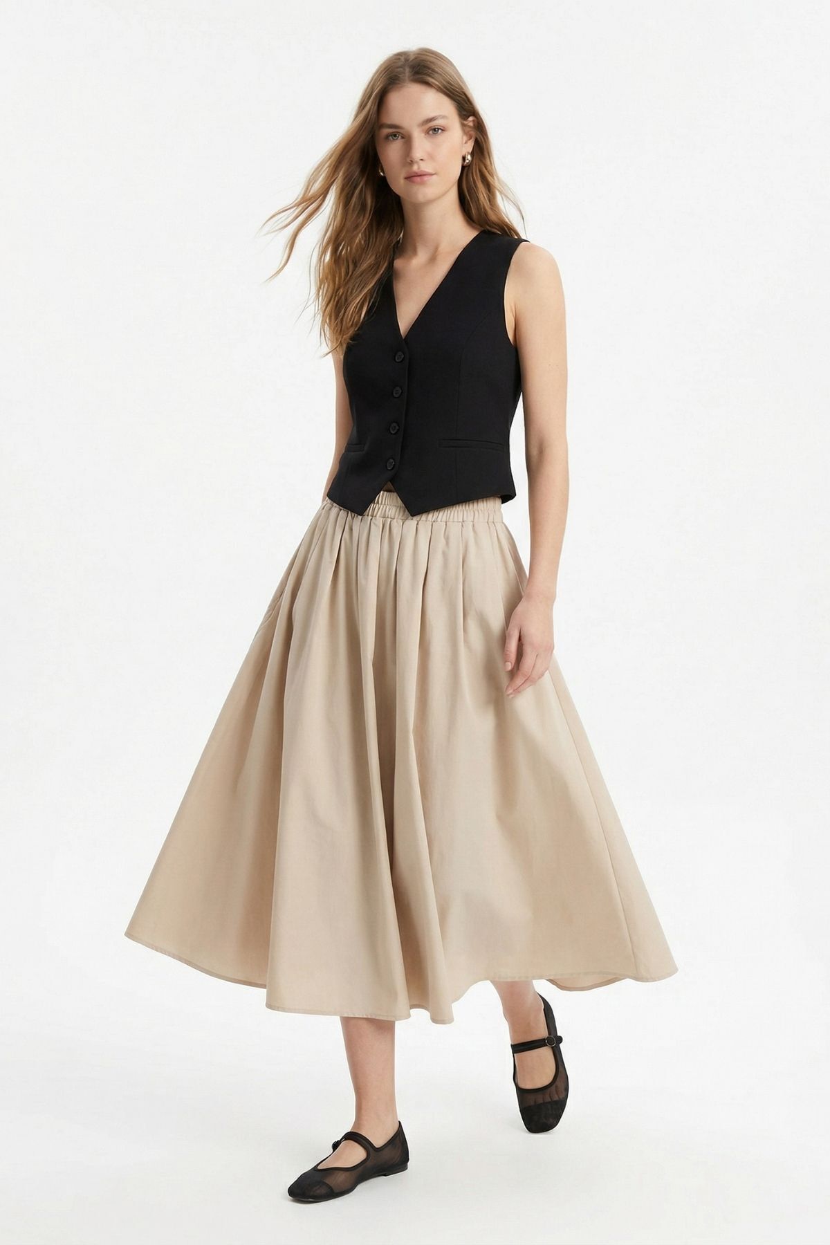 Taş Bel Lastik Cep Detay Etek 8457A - RAYS