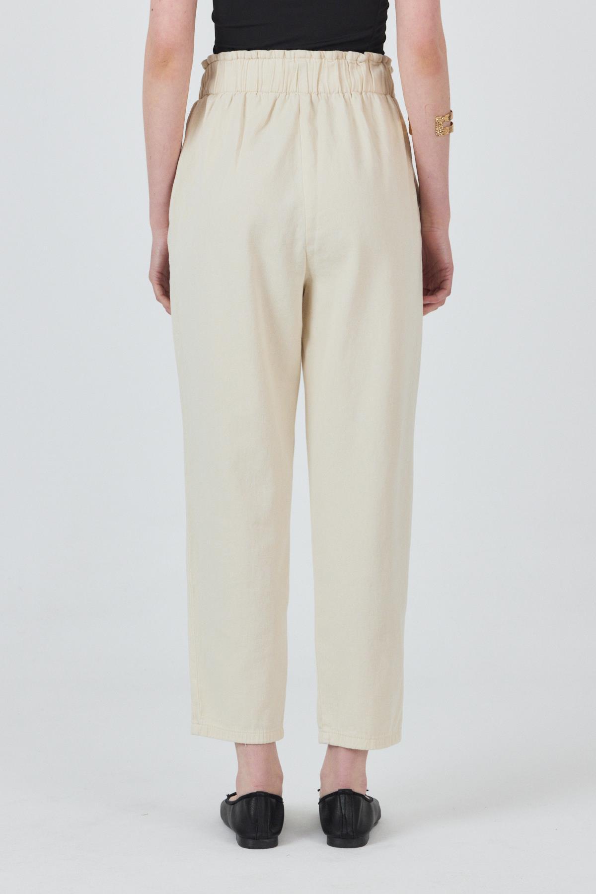 Taş Cep Düğme Detaylı Bel Lastikli Pantolon 006 - 5