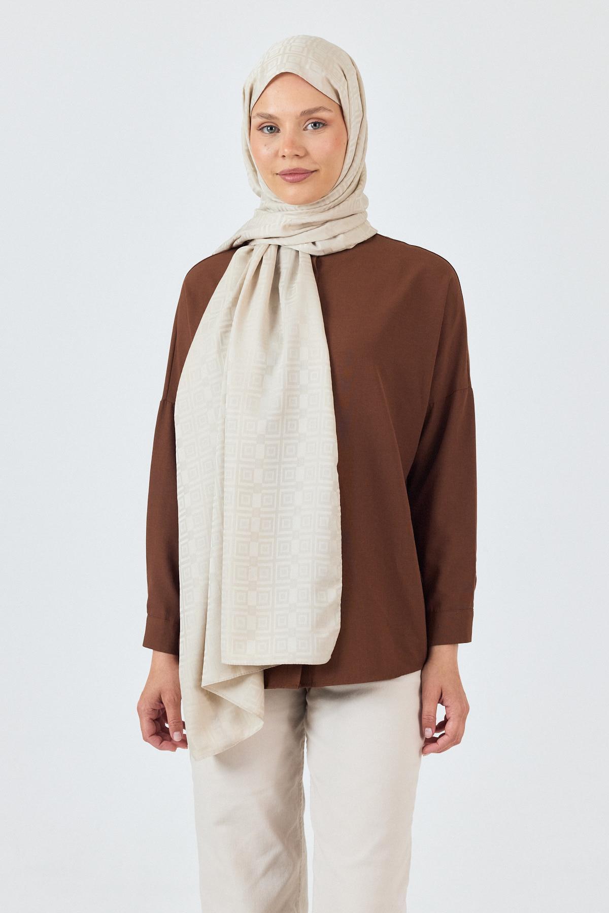 Taş Kare Desen Jakar Şal 5692 - 4