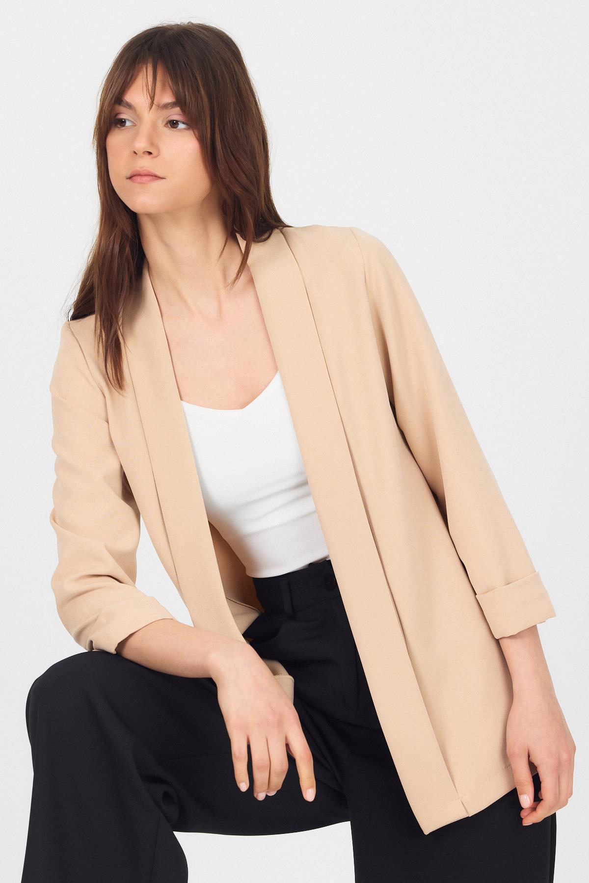 Taş Kol Katlama Detay Önü Açık Ceket 3456 - 1