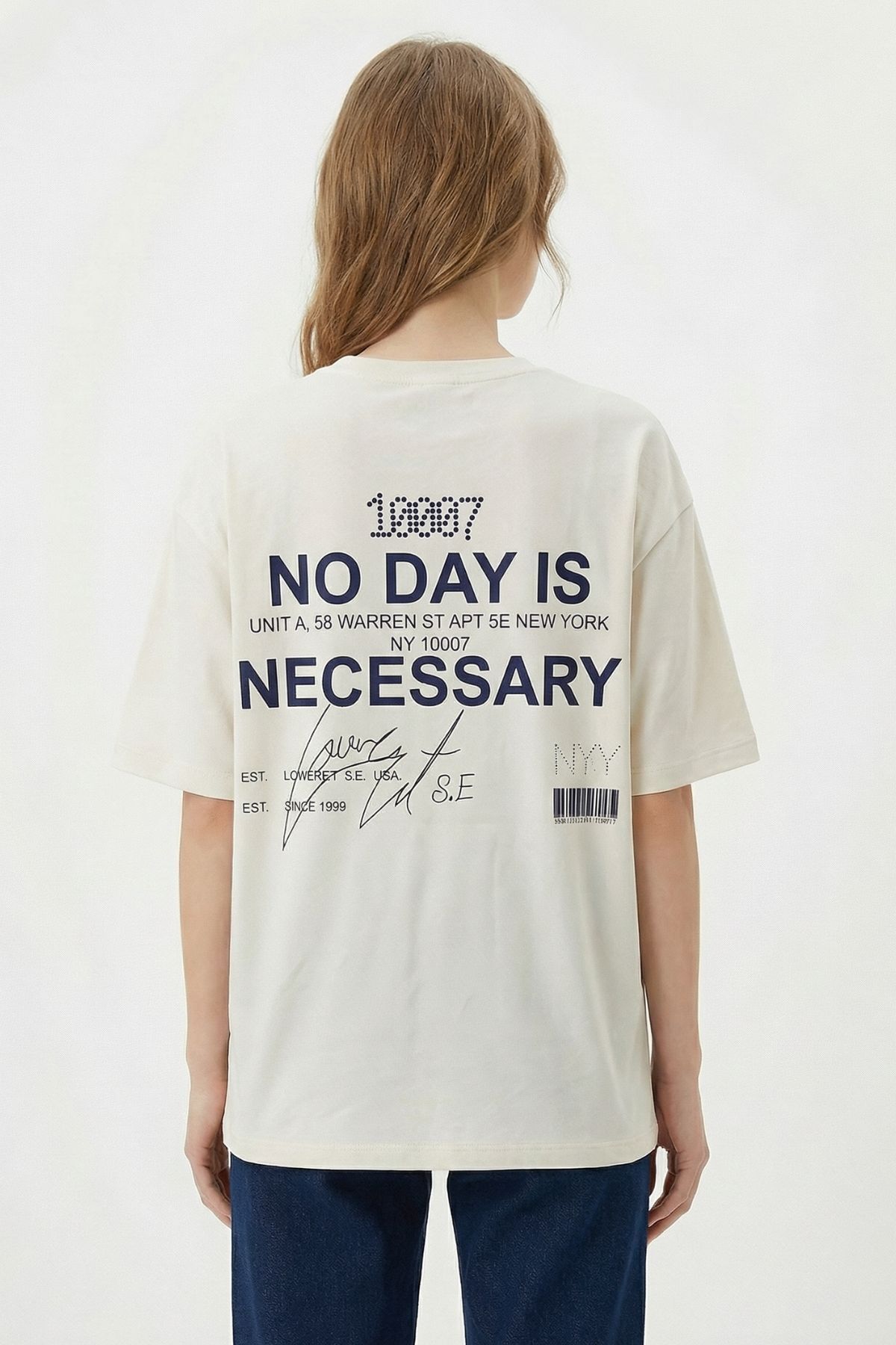 Taş Ön Arka Yazı Baskılı Tişört 8150 - 3