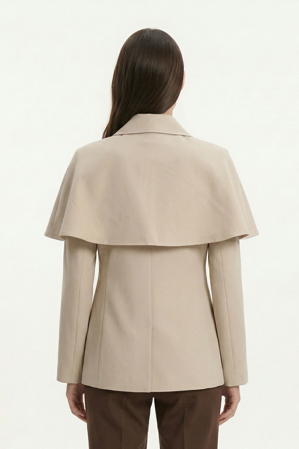 Taş Pelerin Detay Düğmeli Ceket 7687 - RAYS