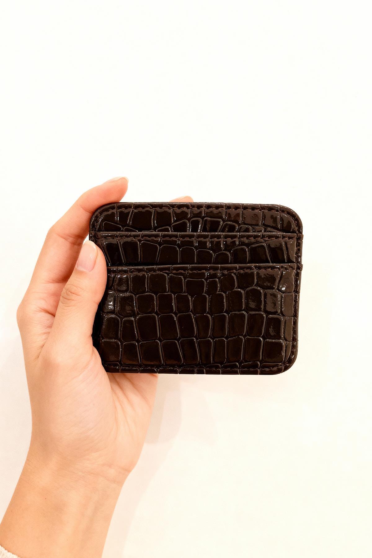 TCR-028 Rays Baskılı Kartlık Cüzdan Kahve - 1