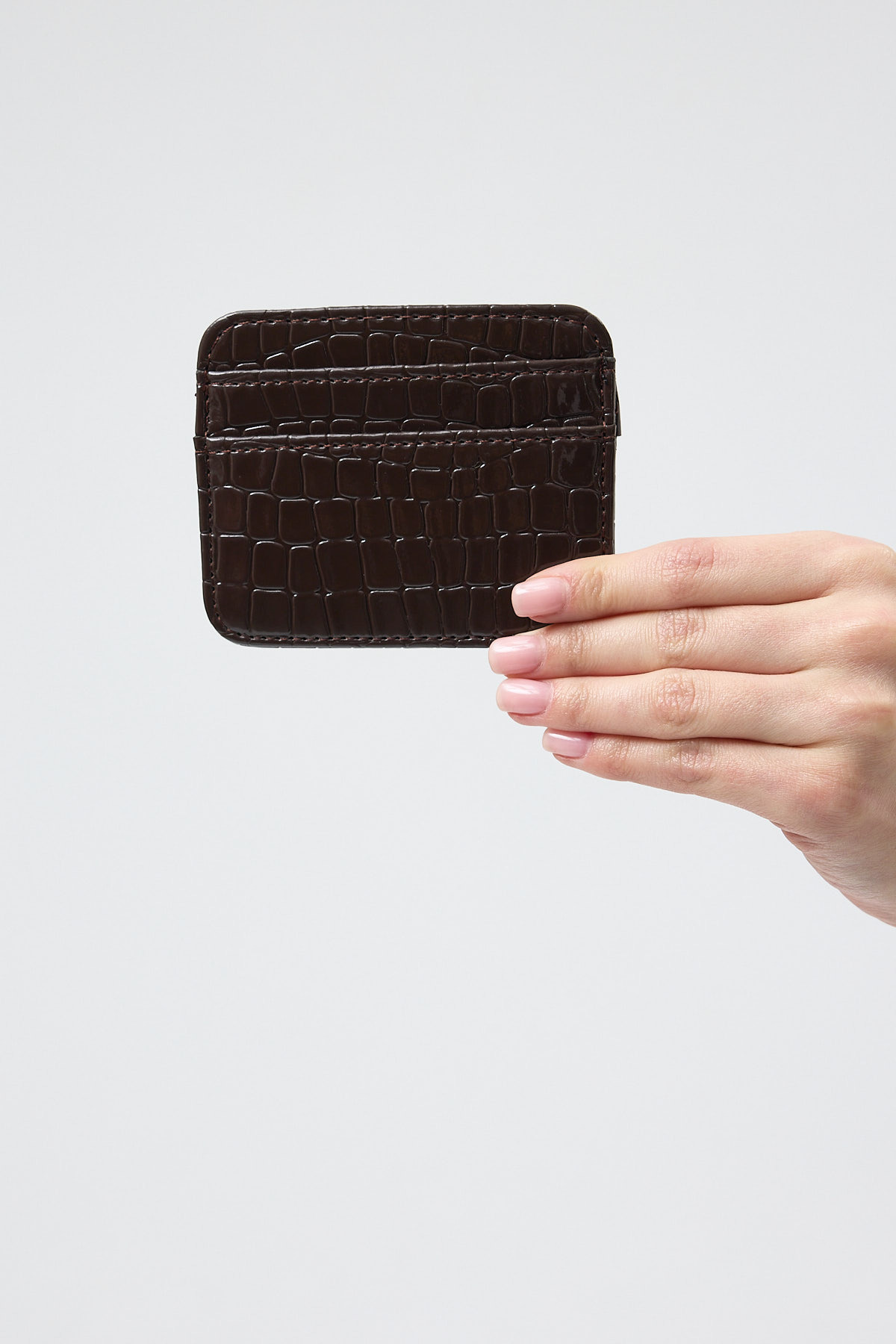 Kahverengi Rays Baskılı Krokodil Desenli Kartlık Kadın Cüzdan TCR-028 - RAYS (1)