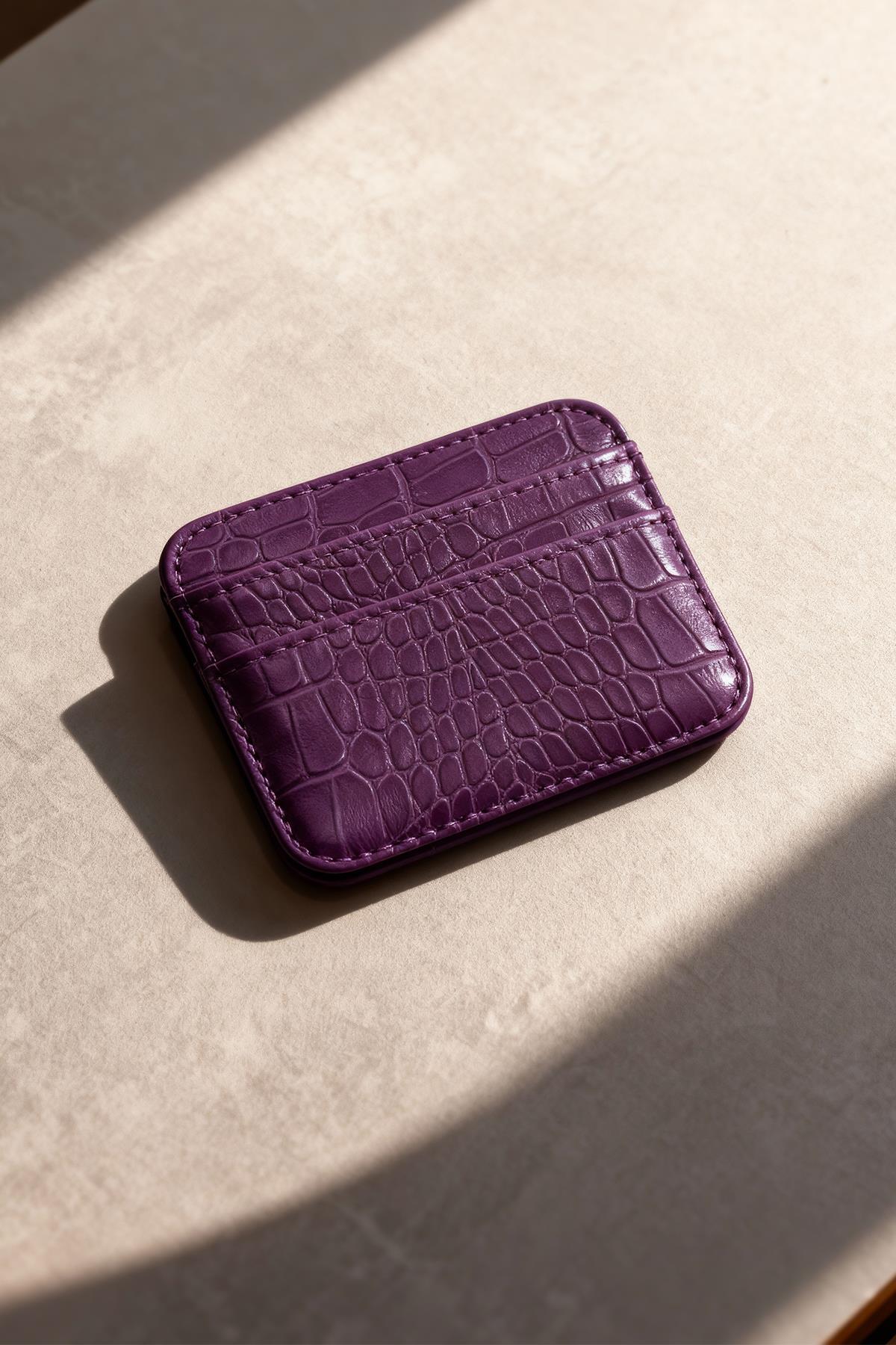 TCR-028 Rays Baskılı Kartlık Cüzdan Mor - RAYS (1)