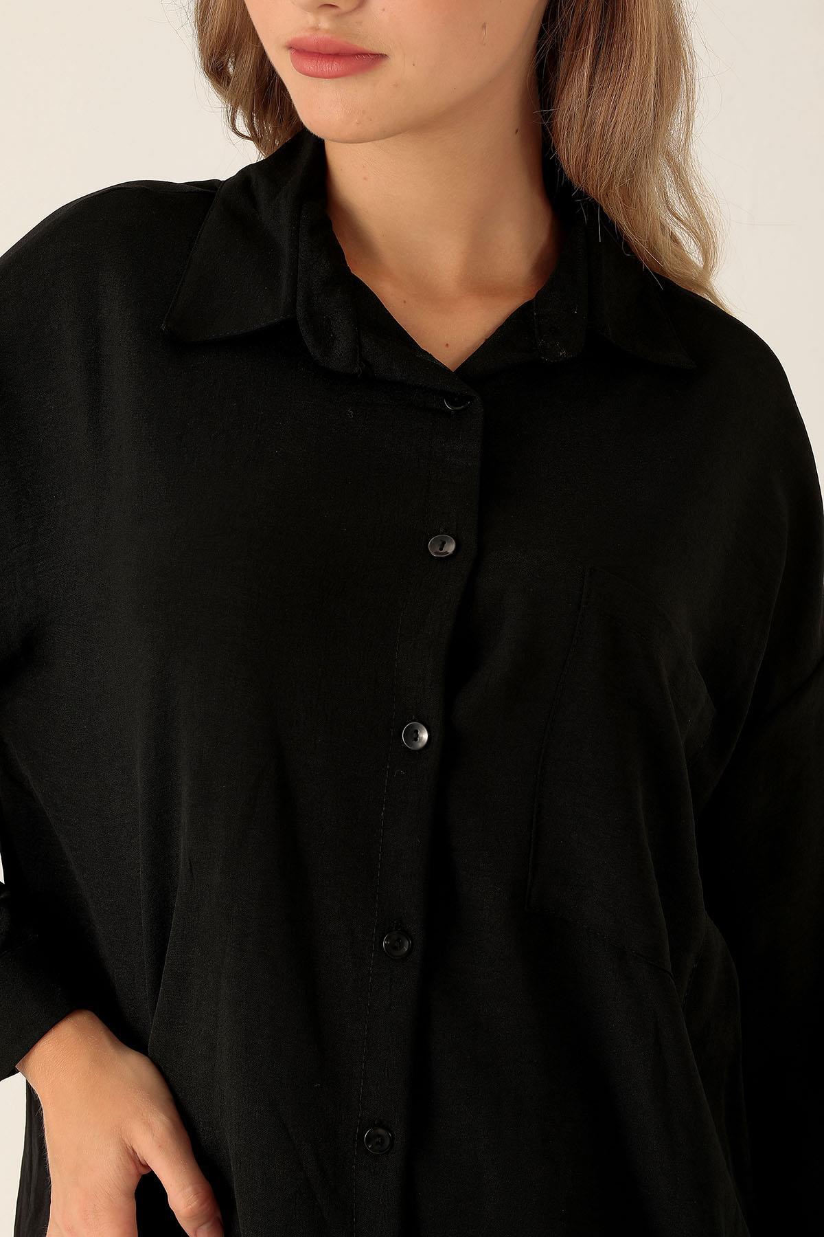 Tek Cep Detay Takım - 6727A Siyah - 6