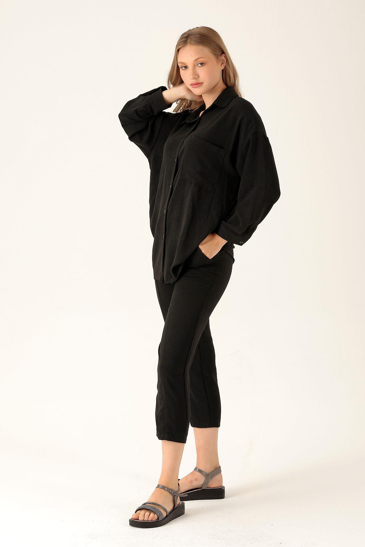 Tek Cep Detay Takım - 6727A Siyah - 4