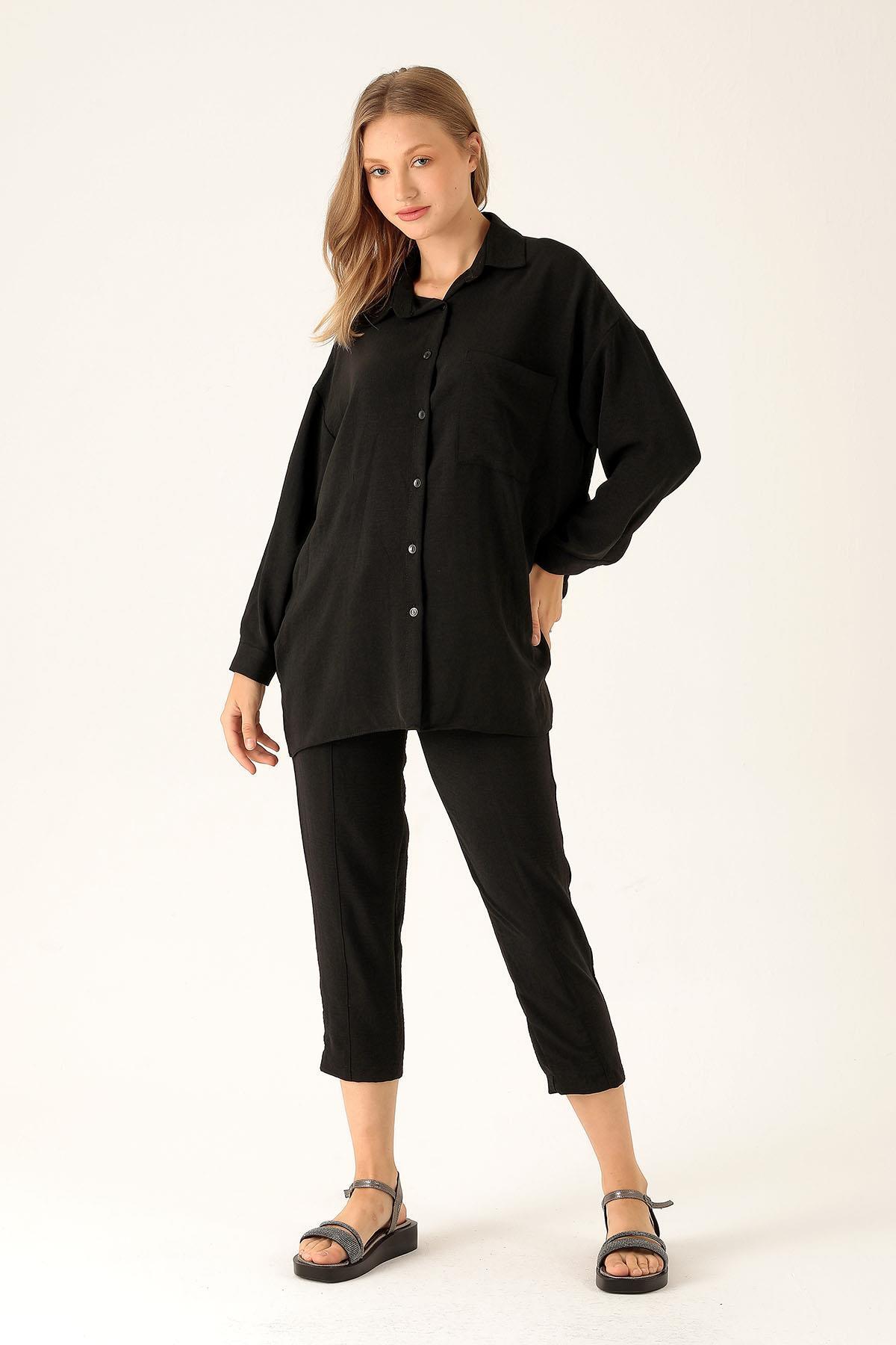 Tek Cep Detay Takım - 6727A Siyah - 1