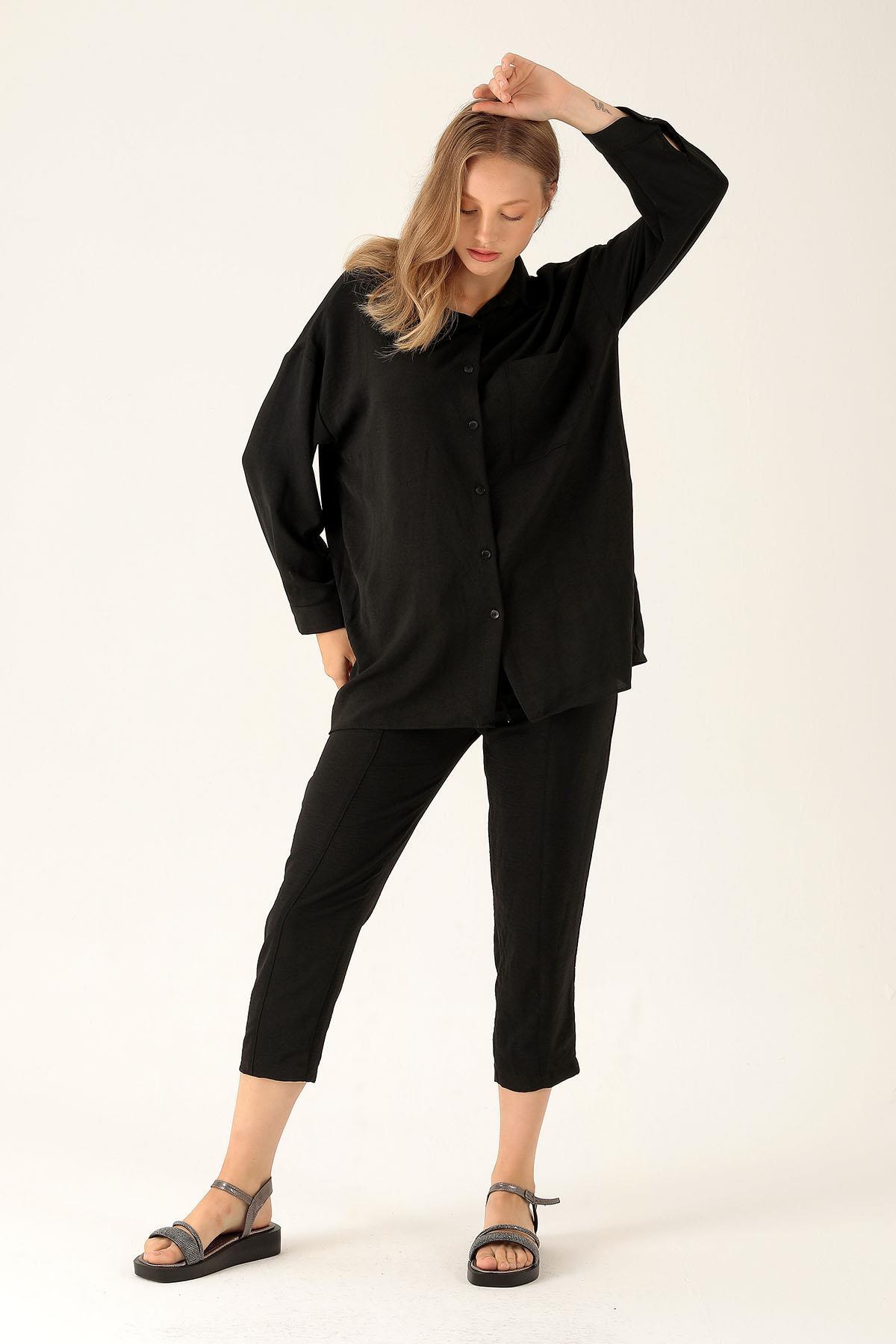 Tek Cep Detay Takım - 6727A Siyah - 2