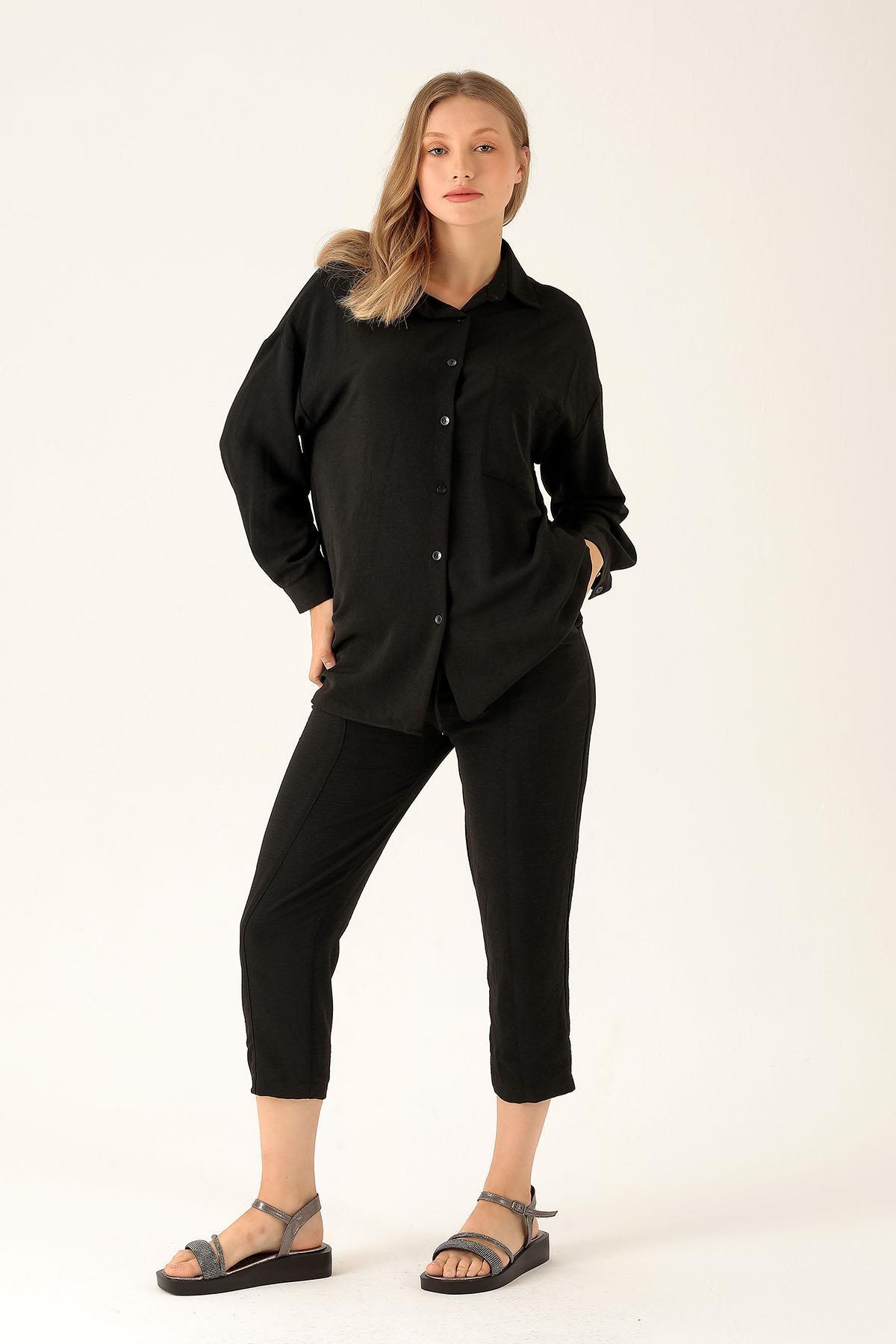 Tek Cep Detay Takım - 6727A Siyah - 3