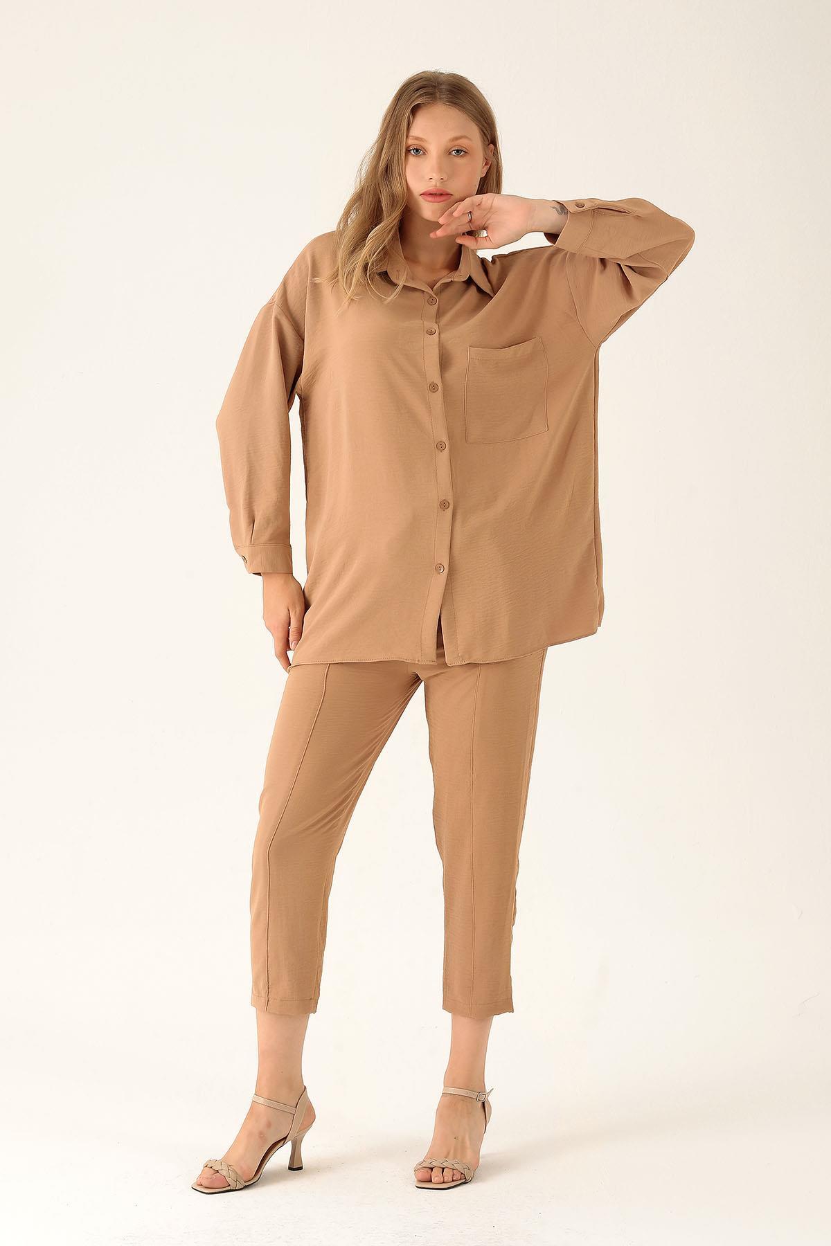 Tek Cep Detay Takım - 6727A Vizon - 2