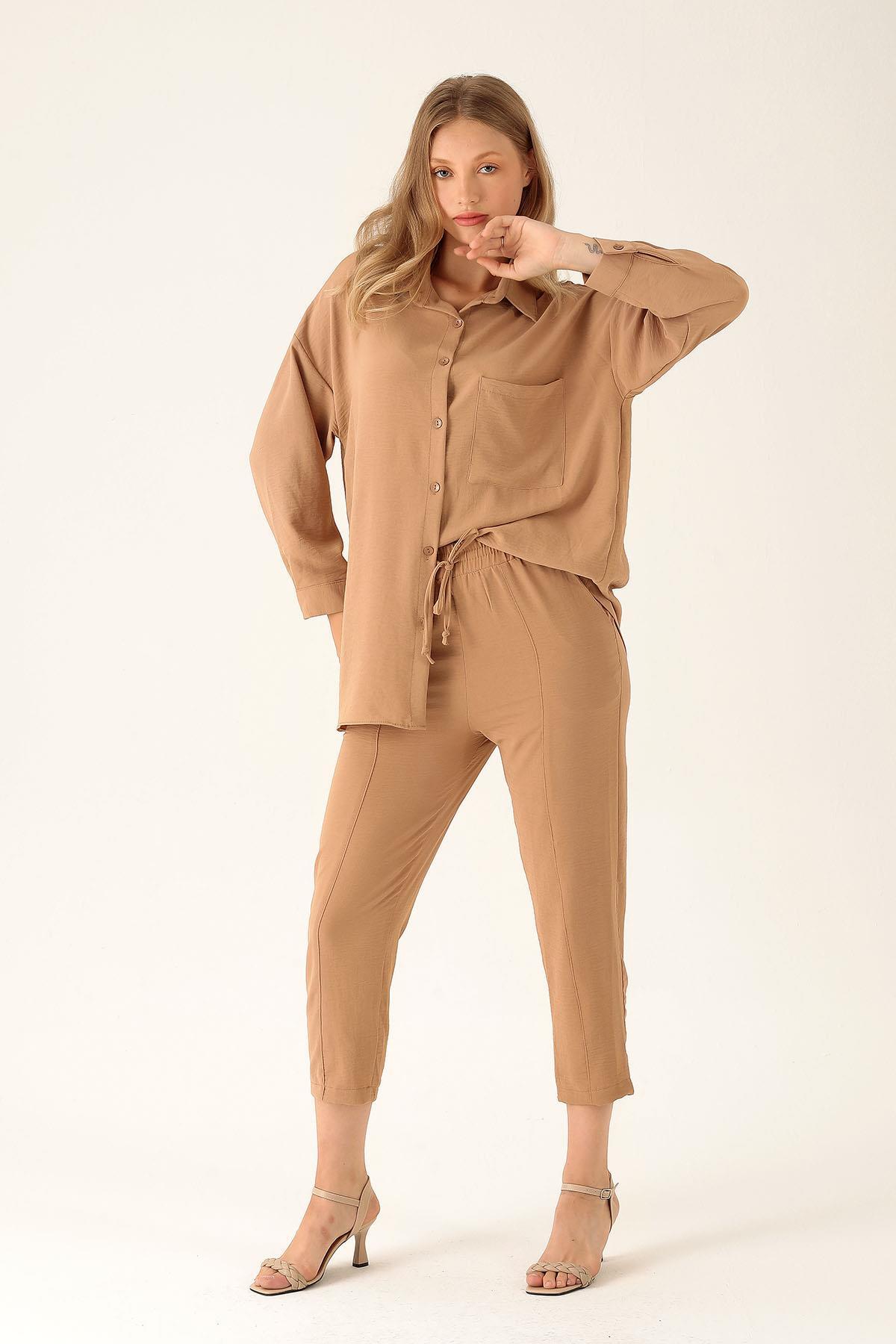 Tek Cep Detay Takım - 6727A Vizon - 4