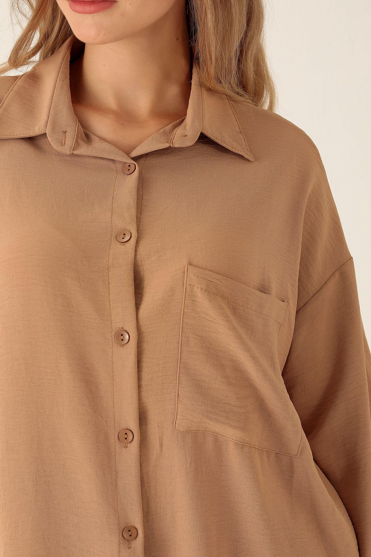 Tek Cep Detay Takım - 6727A Vizon - 6