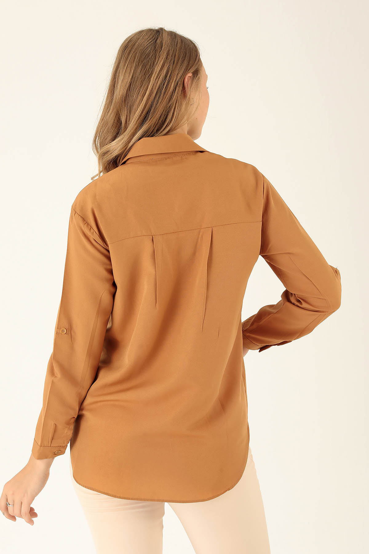 Tek Cepli Kolyeli Bayan Gömlek - 6785A Bisküvi - 5