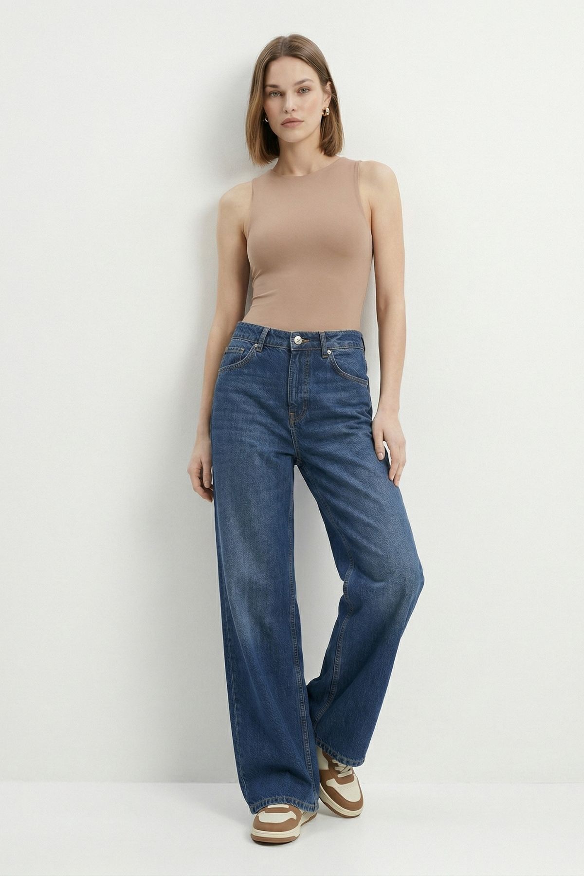 Tint Kahve Arka Kemerli Palazzo Jean 3094-1 