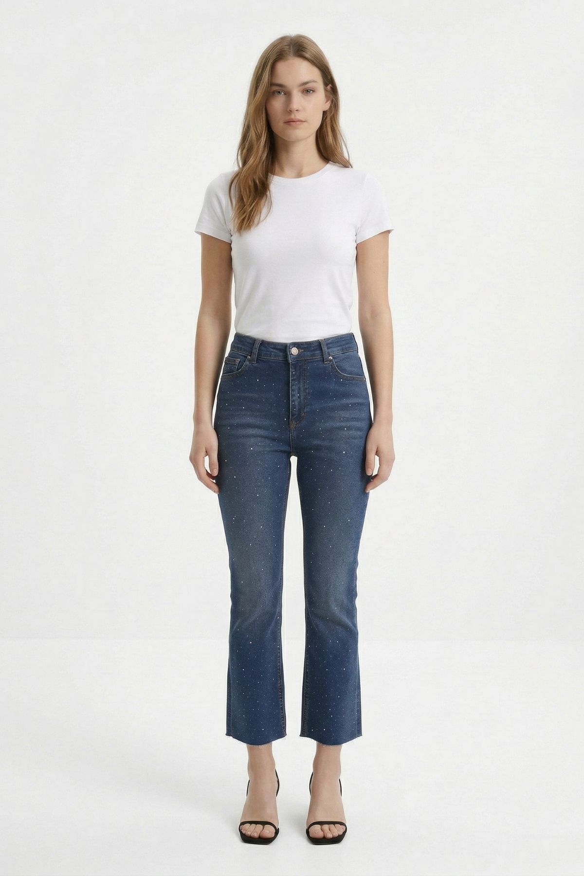 Tint Kahve Taşlı İspanyol Paça Jean 3047-2 - RAYS