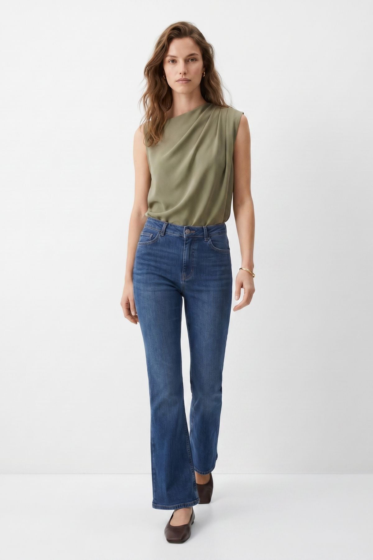 Yüksek Bel Flare Jean 826 Tint Kahve - 1
