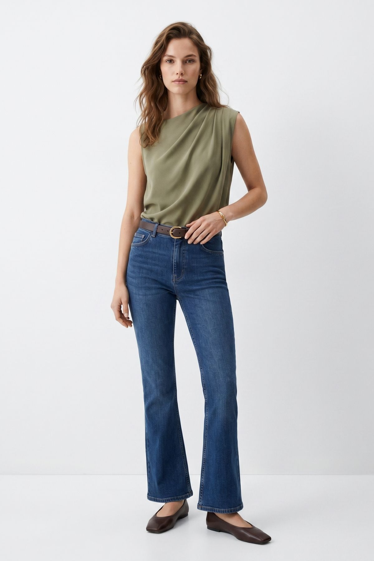 Yüksek Bel Flare Jean 826 Tint Kahve - 2