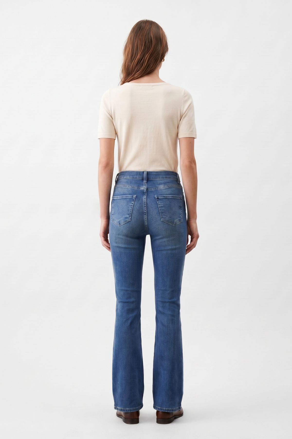 Yüksek Bel Flare Jean 826 Tint Yeşil - 3
