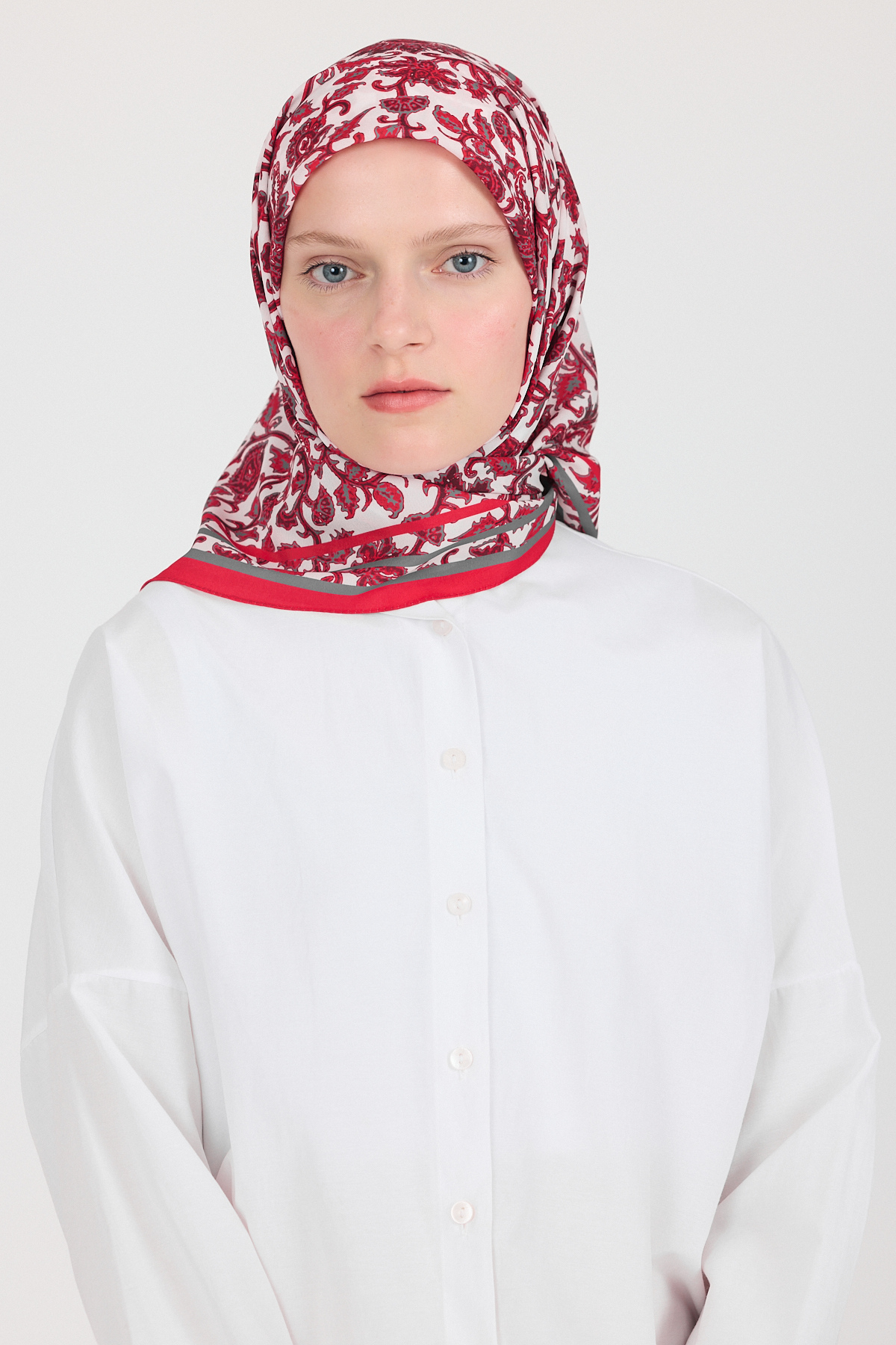 Vişne Desenli Eşarp 5695 - 5