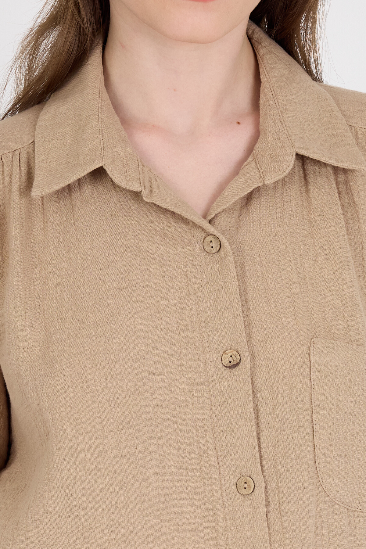 Vizon %100 Pamuk Kısa Kollu Cepli Gömlek 4787A - 4