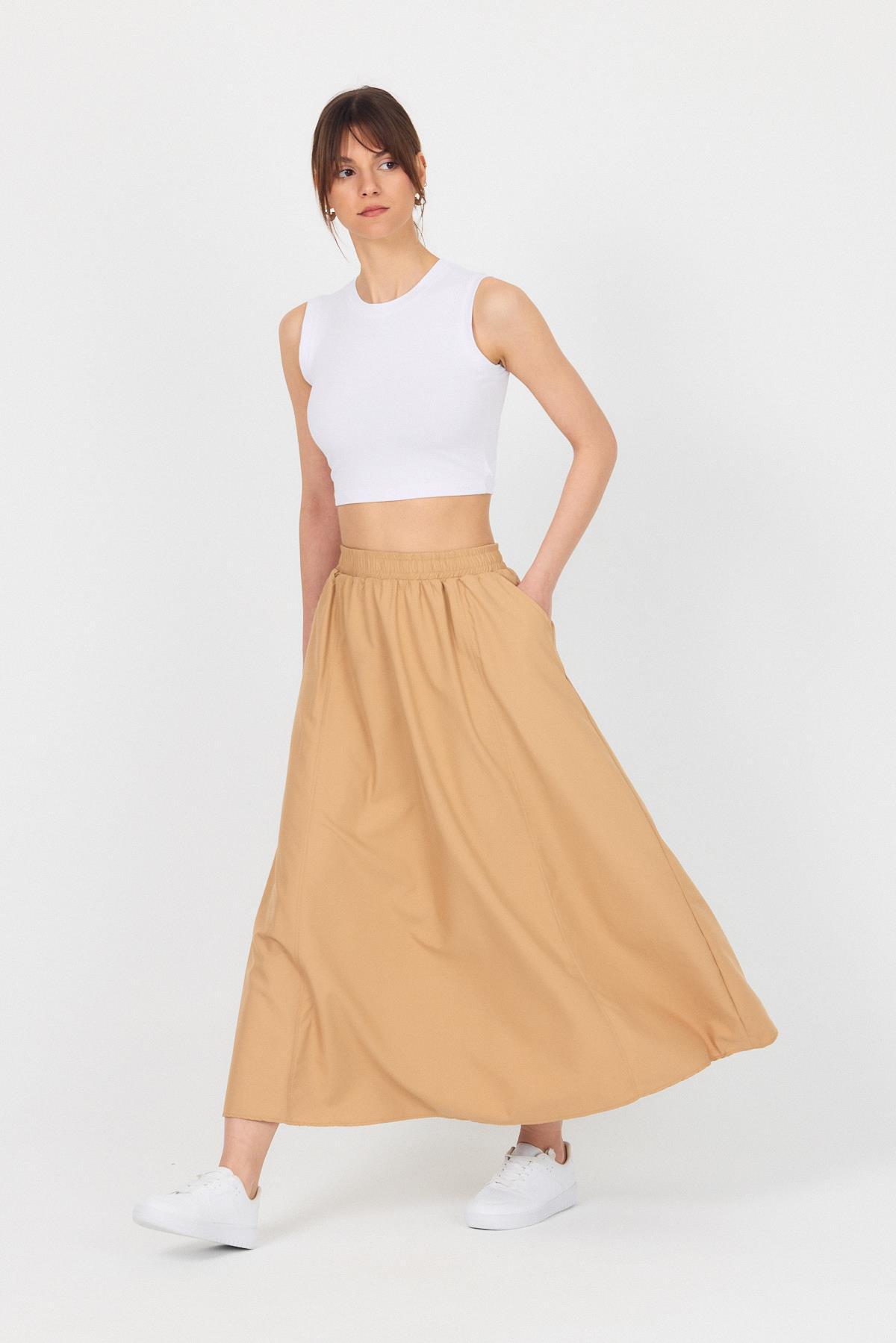 Vizon Bel Lastikli Cepli Kloş Etek 4747A - RAYS