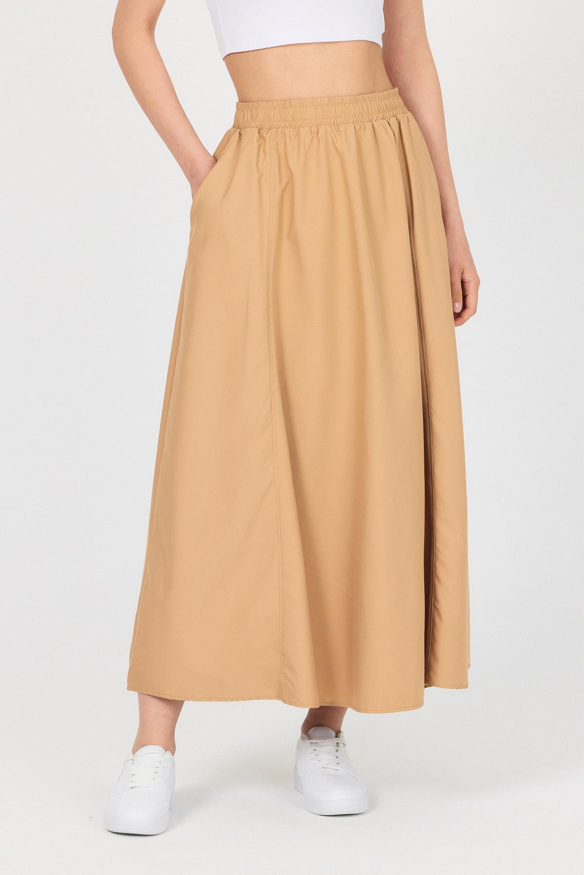 Vizon Bel Lastikli Cepli Kloş Etek 4747A - 8