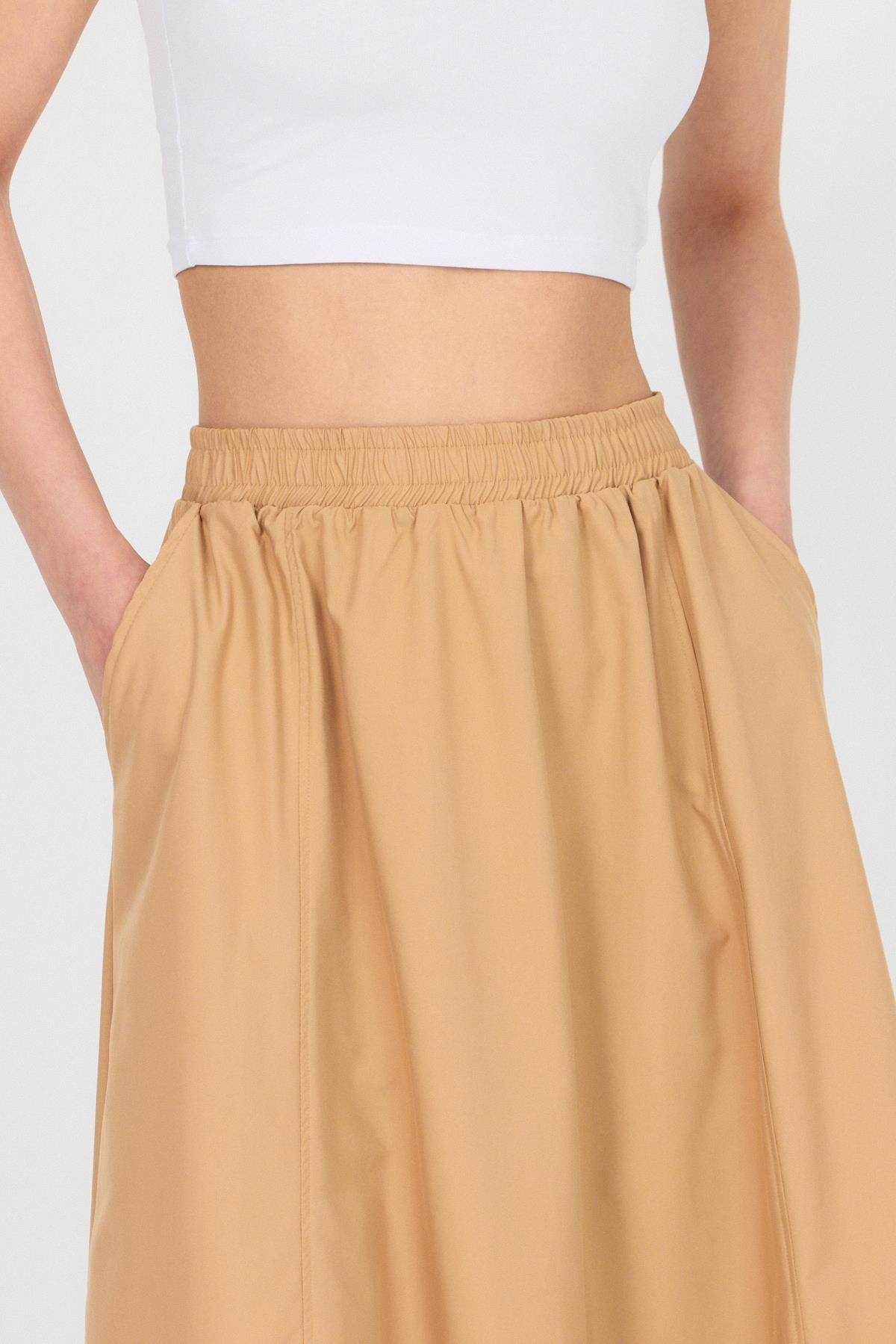 Vizon Bel Lastikli Cepli Kloş Etek 4747A - 4